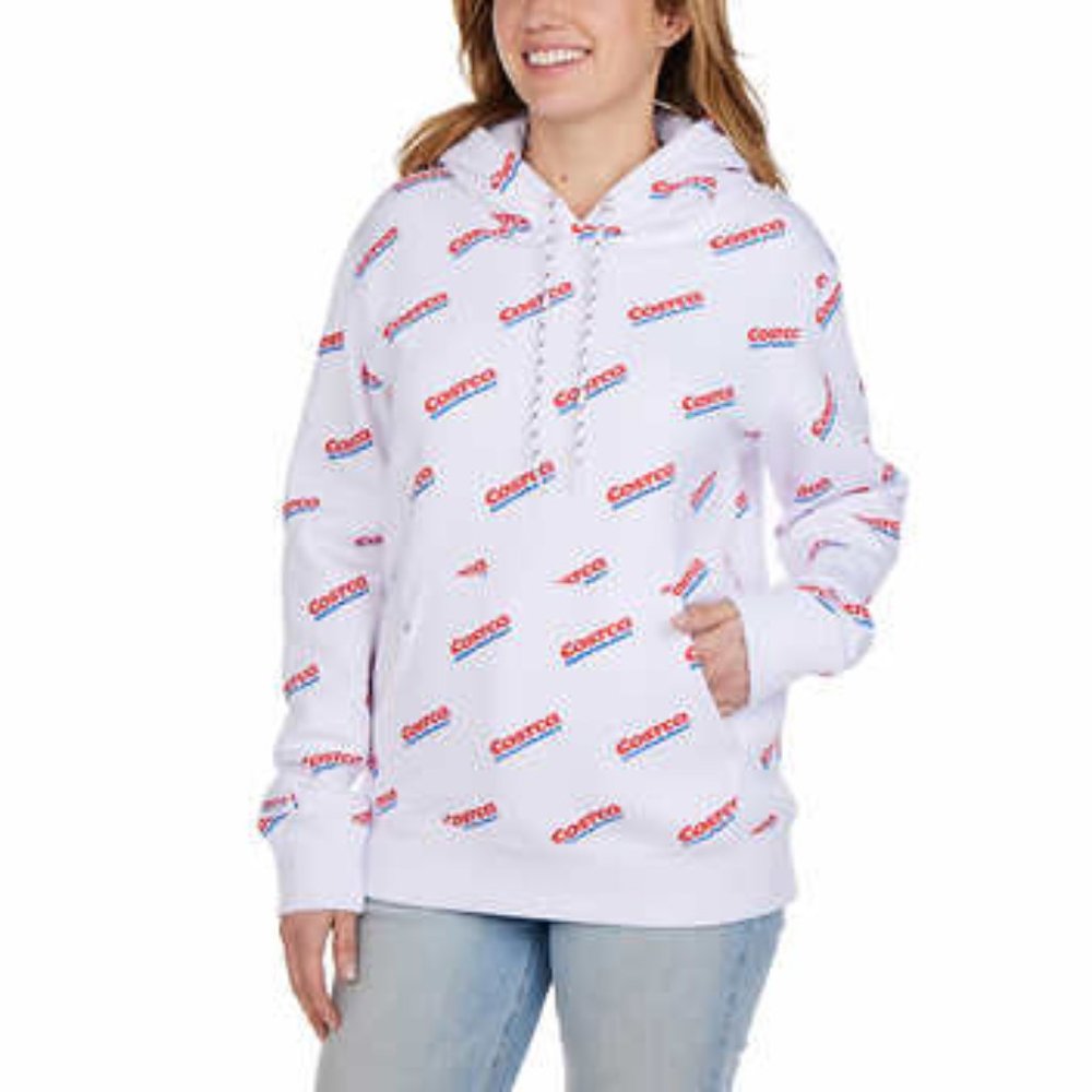Costco Wholesale Unisex Logo Hoodie White NWT Men's M/Ladies L